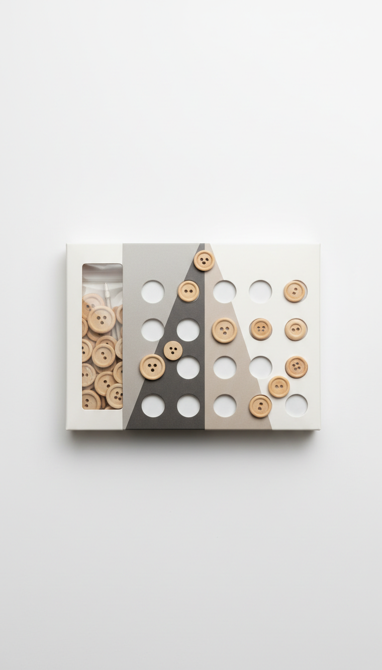 DIY button art kit with matte packaging