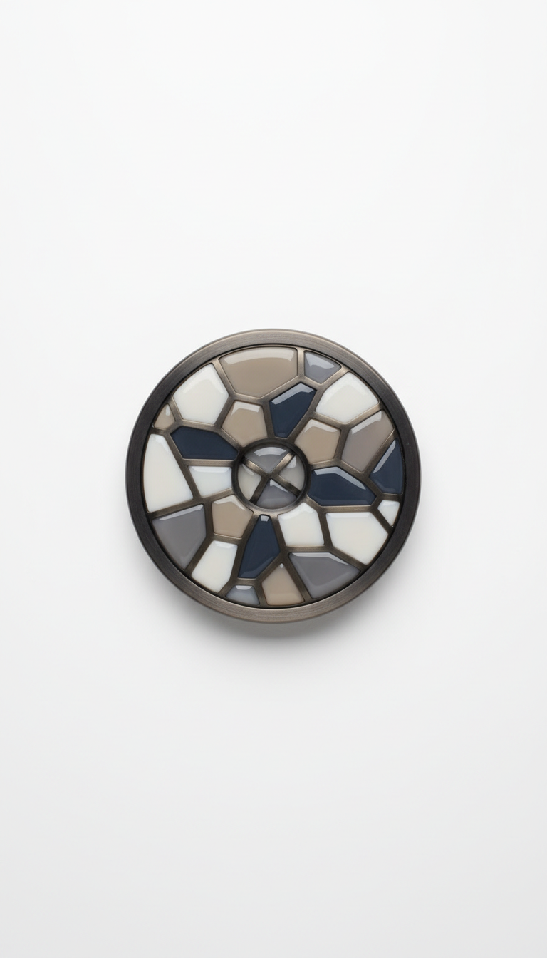 Custom commission glass and metal button artwork