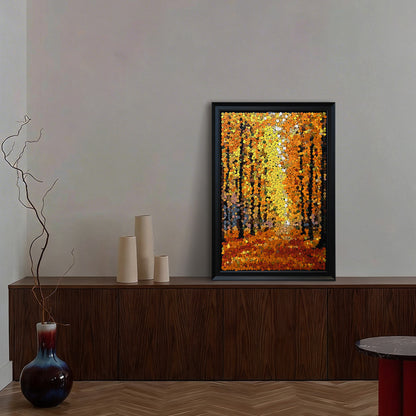 Autumn Gold textured wall art displayed in a stylish home interior
