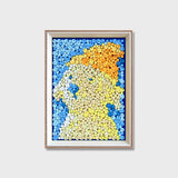 Creamy Puppy button art kit featuring a light-toned puppy on a pale blue button background