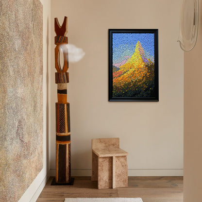 Crowned by Light button artwork featured as serene nature-inspired home decor