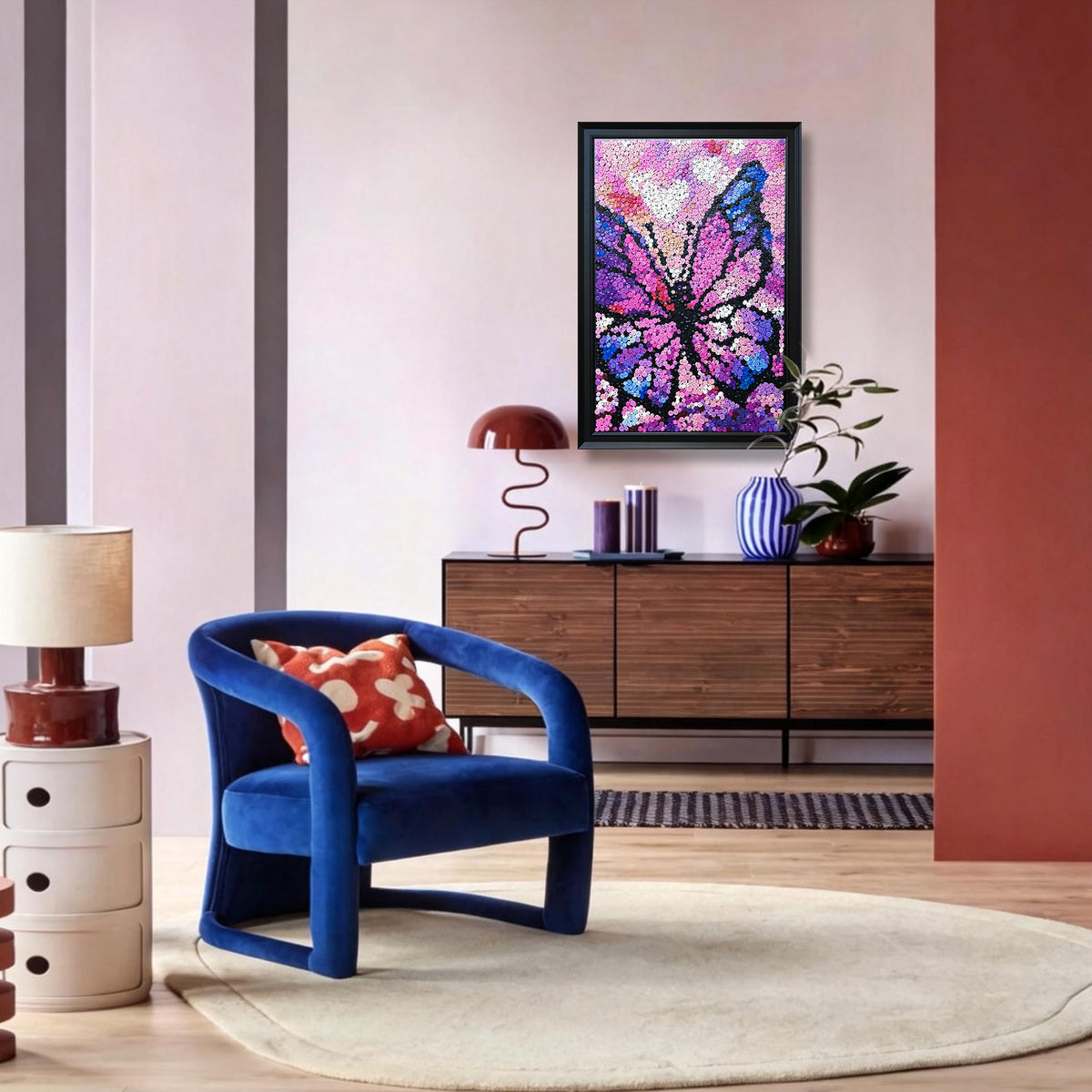 Dreamscape Butterfly button artwork featured as dreamy nature-inspired home decor