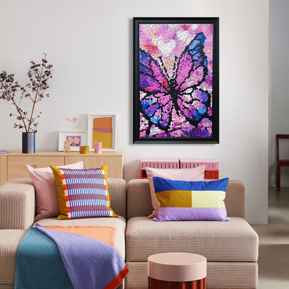 Dreamscape Butterfly textured wall art displayed in a stylish home interior