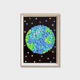 Earth button art kit featuring a colorful textured planet Earth design