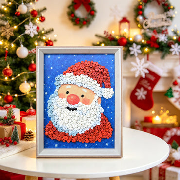 PixelKnot Jolly Santa textured button artwork styled for the Christmas season