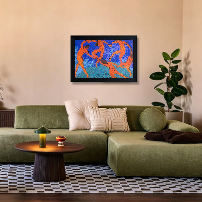 The La Danse button artwork featured as colorful modern art home decor