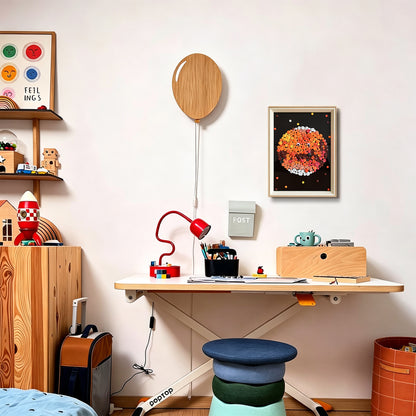 Mars button art displayed as unique wall decor in a modern interior