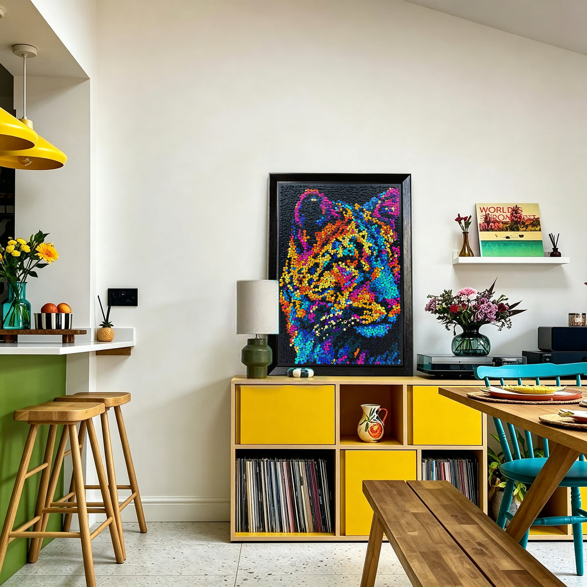 Midnight Majesty textured wall art displayed in a stylish home interior