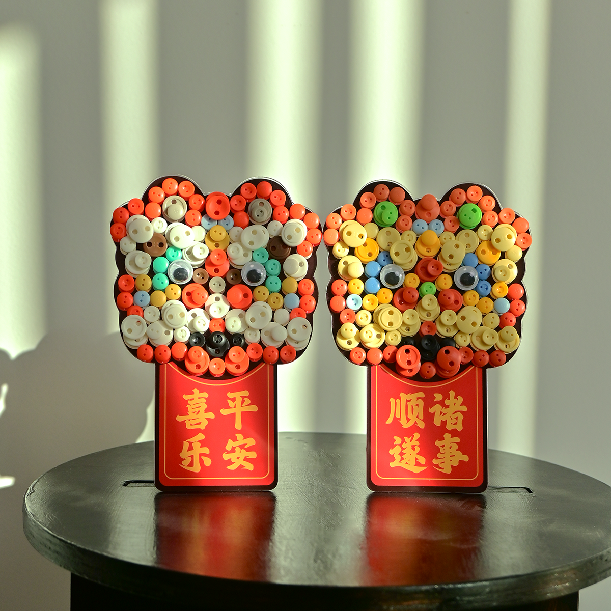 Magnetic Blessing Lion Duo wall art adding a powerful and auspicious artistic touch to a room