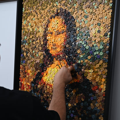 The Mona Lisa textured wall art displayed in an elegant home interior
