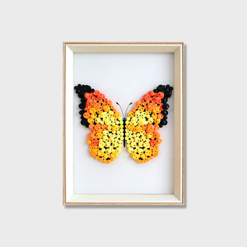 Orange Butterfly button art kit featuring a vibrant orange butterfly design