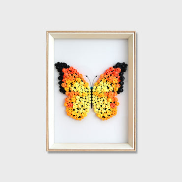 Orange Butterfly button art kit featuring a vibrant orange butterfly design