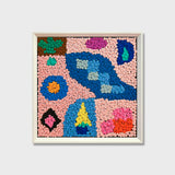Pastel Party button art featuring a colorful abstract composition of geometric shapes