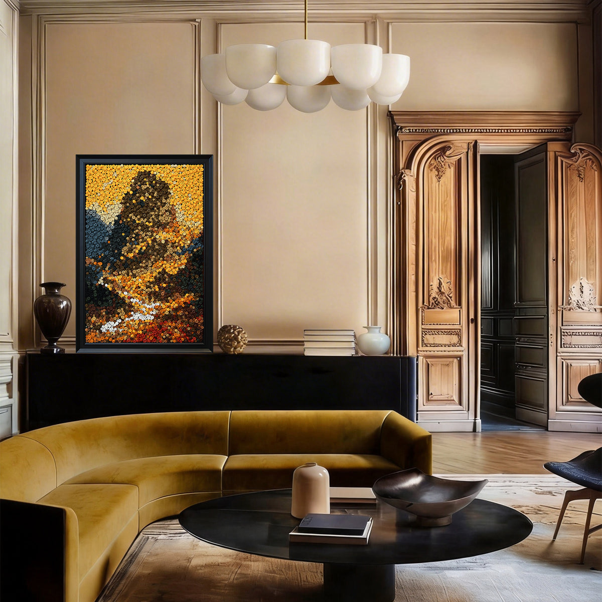 Path of Prosperity wall art adding a warm golden and auspicious touch to a room