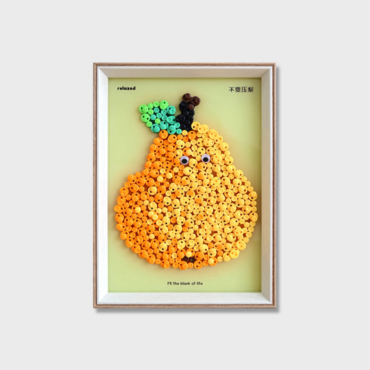 Pear button art kit featuring a fresh green pear design