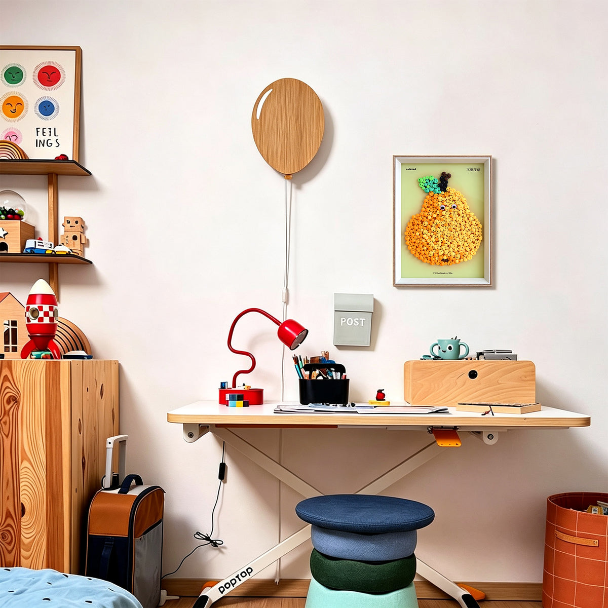 Pear DIY button art featured as playful fruit-inspired home decor