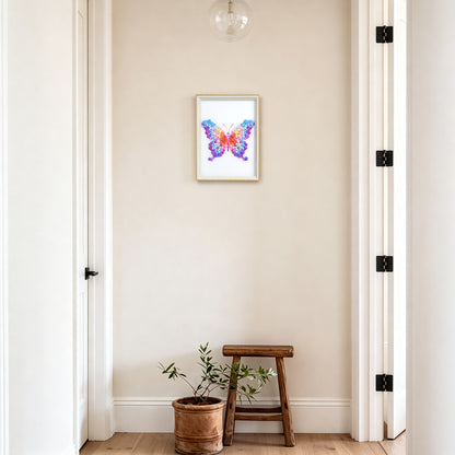 Pink Purple Butterfly DIY button art featured as vibrant nature-inspired home decor