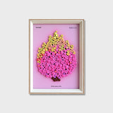 Pitaya button art kit featuring a pink textured dragon fruit design