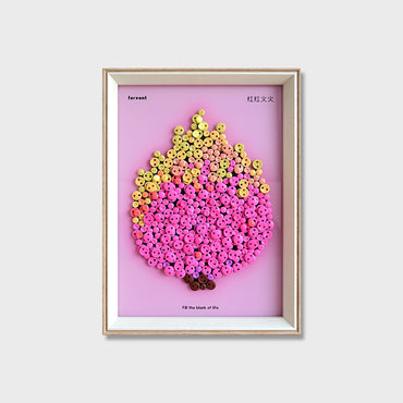 Pitaya button art kit featuring a pink textured dragon fruit design