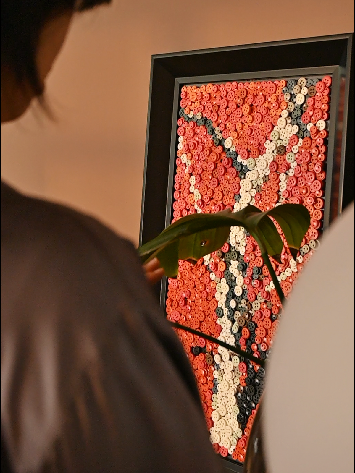 Curated collection of button art kits and finished wall art for creative home decor