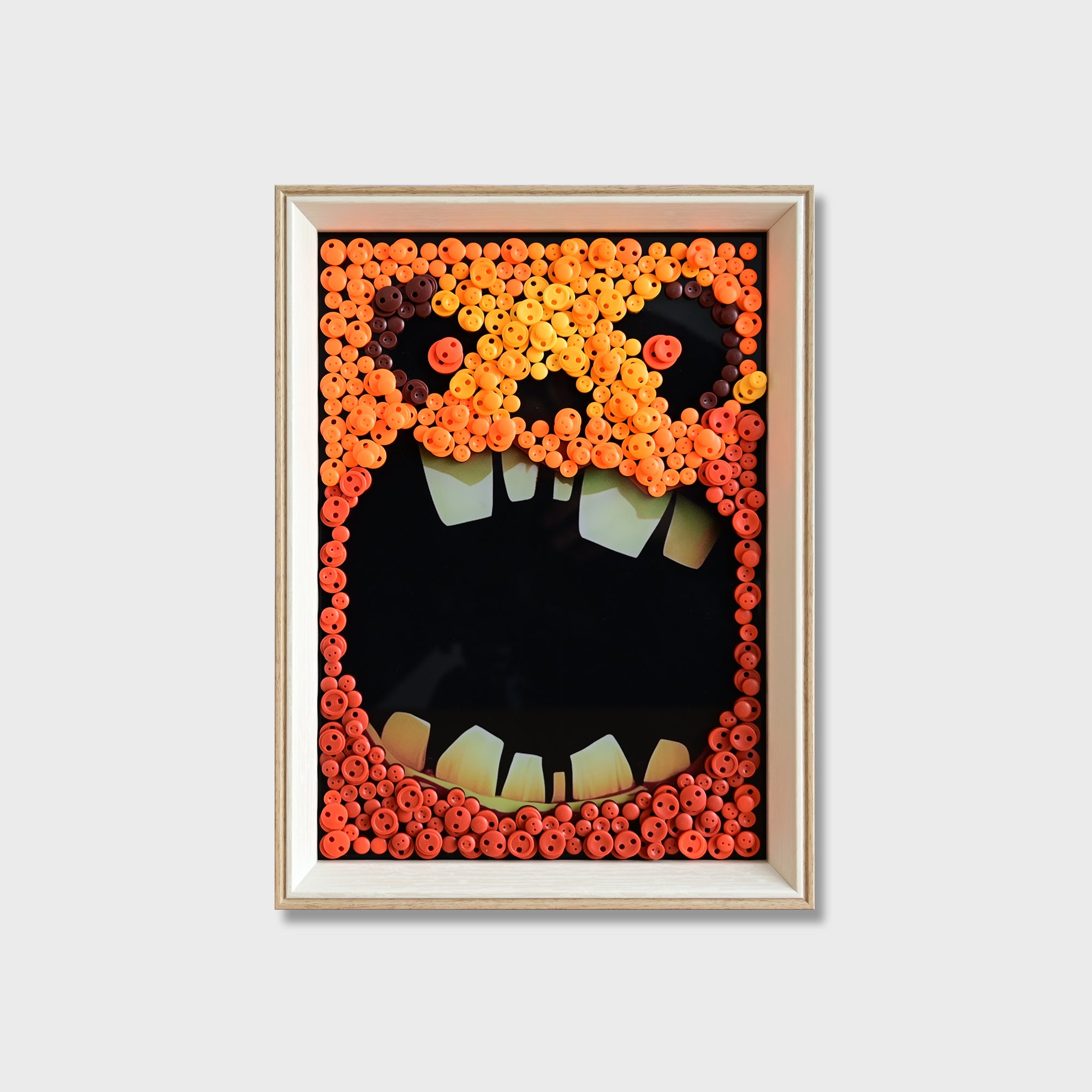 Pumpkin Monster button art kit featuring a cute spooky Halloween pumpkin monster