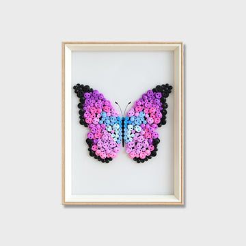 Purple Butterfly button art kit featuring a vibrant purple butterfly design