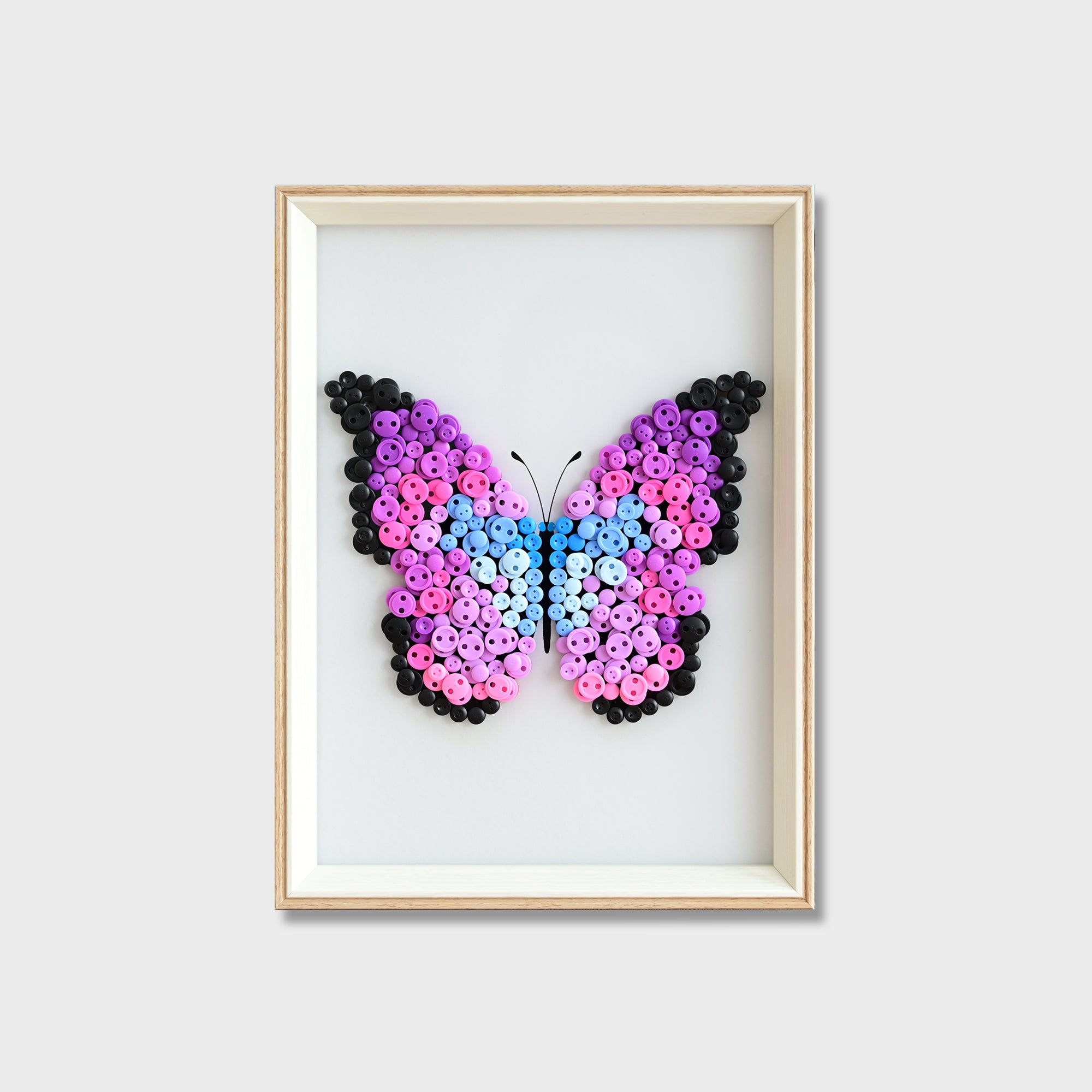 Purple Butterfly button art kit featuring a vibrant purple butterfly design