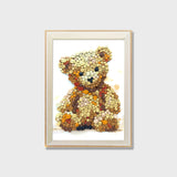 Teddy Bear button art kit featuring a cute textured teddy bear design