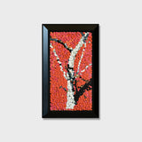 The Feigenbaum vor roter Erde button art featuring a fig tree against a striking red earth background
