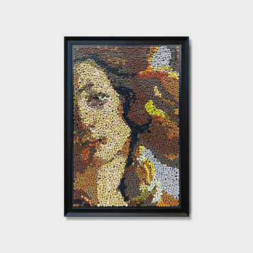 The Birth of Venus button art kit featuring a textured recreation inspired by Botticelli's iconic painting