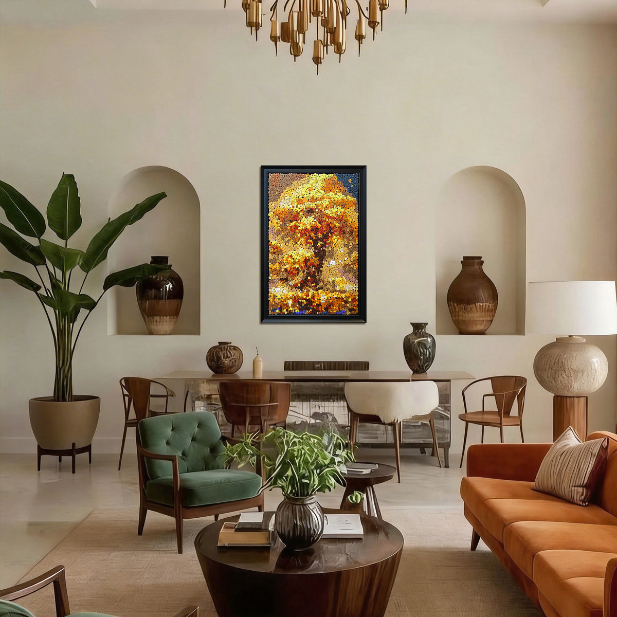 Tree of Abundance wall art adding a warm and uplifting artistic touch to a room
