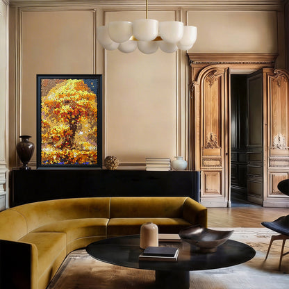 Tree of Abundance button artwork featured as meaningful botanical home decor
