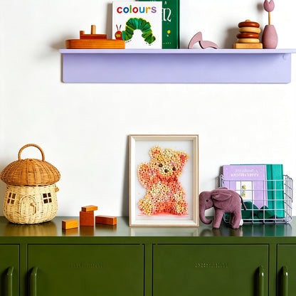 Valentine Bear DIY button art featured as cute Valentine's Day home decor