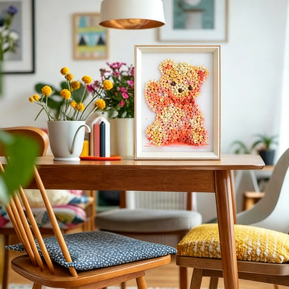 Valentine Bear textured wall art displayed in a warm home interior for Valentine's Day