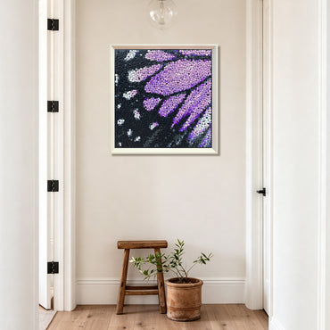 Velvet Wings button artwork featured as nature-inspired home decor