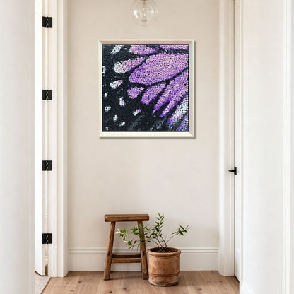 Velvet Wings button artwork featured as nature-inspired home decor