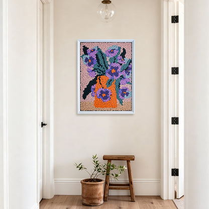 Whispers of Spring textured wall art displayed in a stylish home interior
