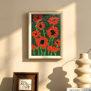 Wild Passion Button Art displayed as unique wall decor in a thoughtfully styled home
